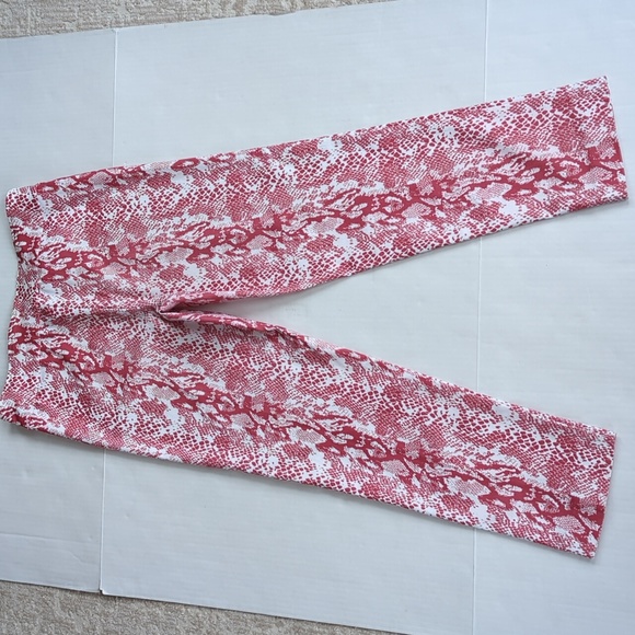 Krazy Larry Snakeskin Print TUMMY CONTROL Rayon Pants 12 Red White - Picture 10 of 15